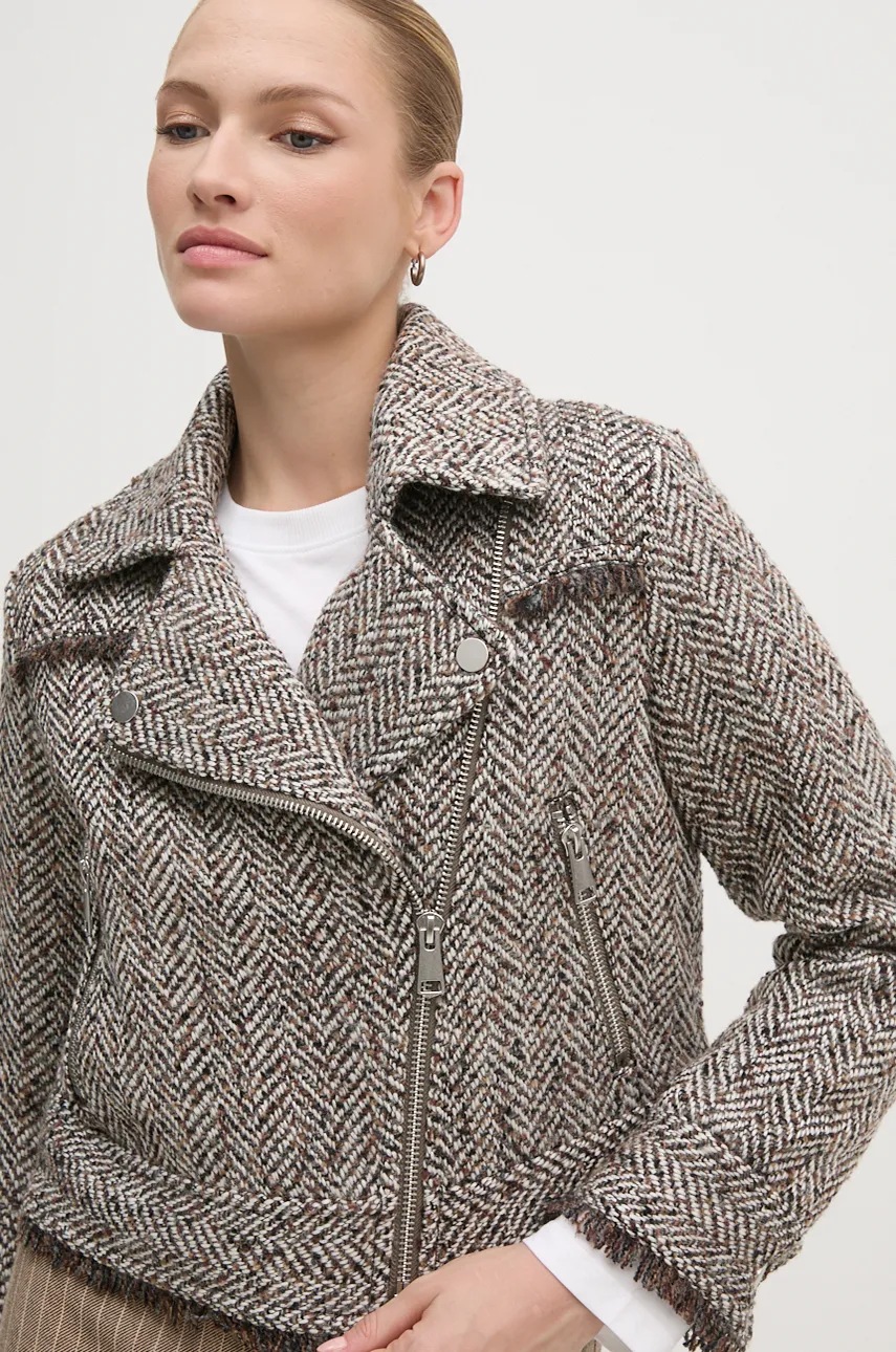 Μπουφάν από μίγμα μαλλιού Sisley χρώμα: γκρι, 2NLELN050 φωτογραφία