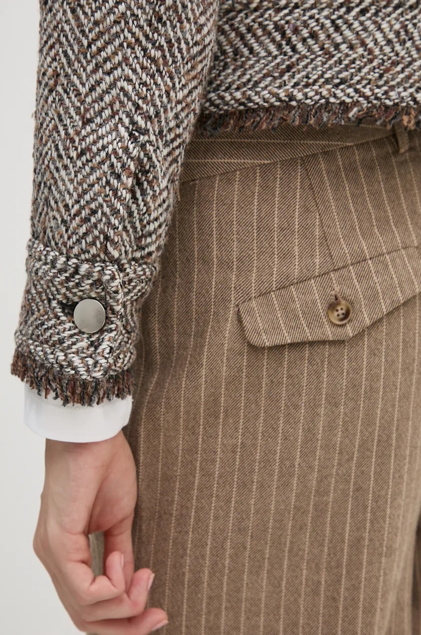 Μπουφάν από μίγμα μαλλιού Sisley χρώμα: γκρι, 2NLELN050 φωτογραφία