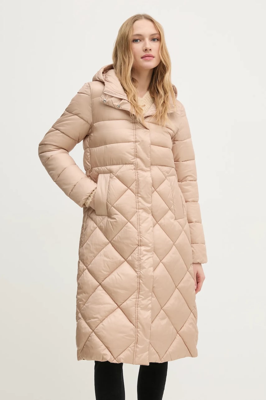 Sisley geaca femei, culoarea bej, de tranzitie, 26DRLN04F
