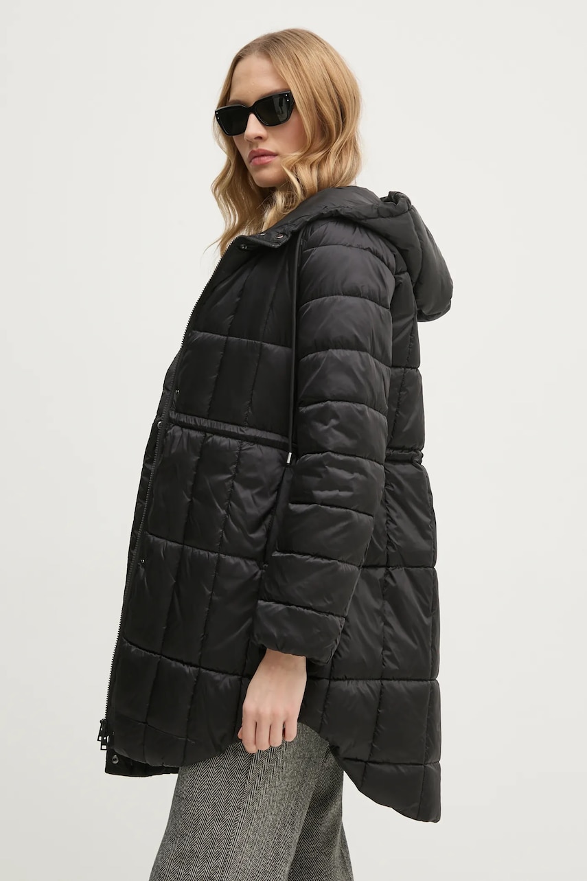 Sisley geaca femei, culoarea negru, de iarna, 2E3XLN052 Sisley geaca femei, culoarea negru, de iarna, 2E3XLN052