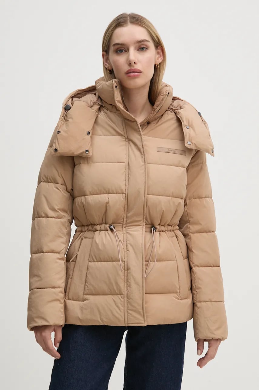 Bunda Calvin Klein šedá barva, zimní, K20K207739