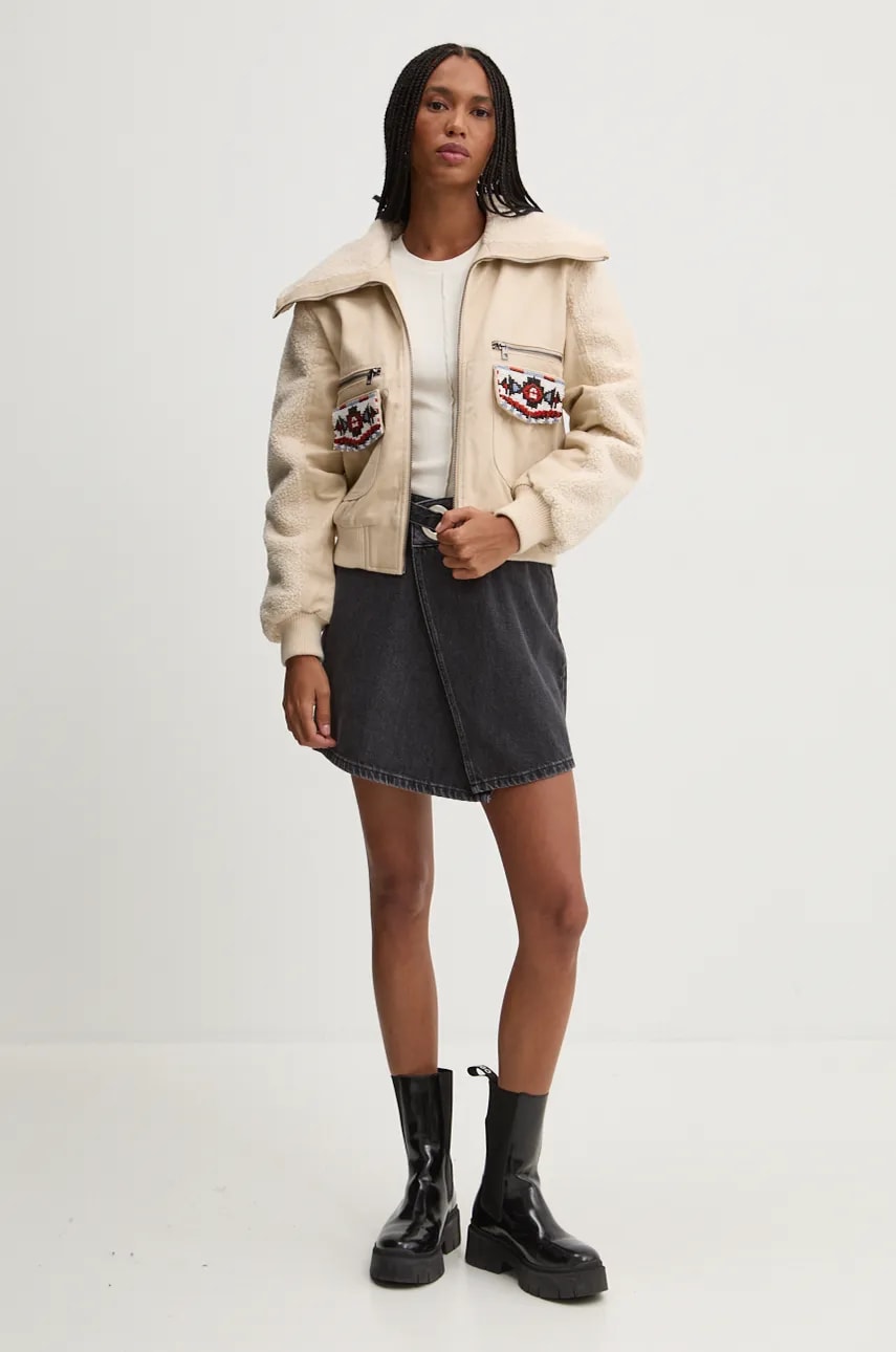 Куртка Desigual ROMA женская цвет бежевый переходная 24WWED06 Куртка Desigual ROMA женская цвет бежевый переходная 24WWED06