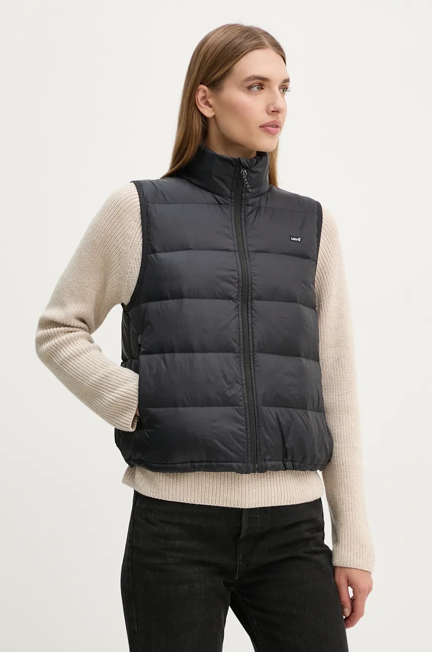 Levi\'s vesta de puf femei, culoarea negru, de tranzitie, A8523