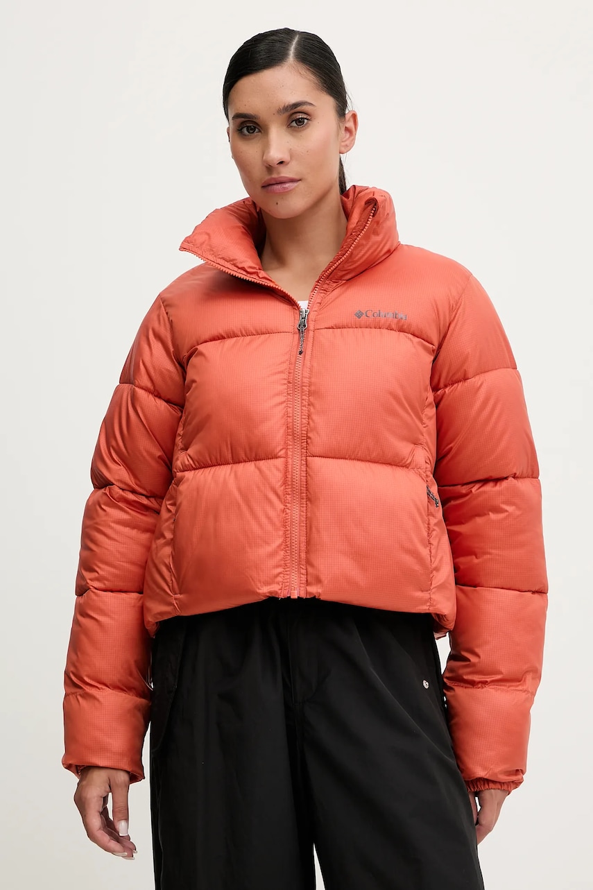 Levně Bunda Columbia Puffect Colorblock oranžová barva, zimní, 2088501