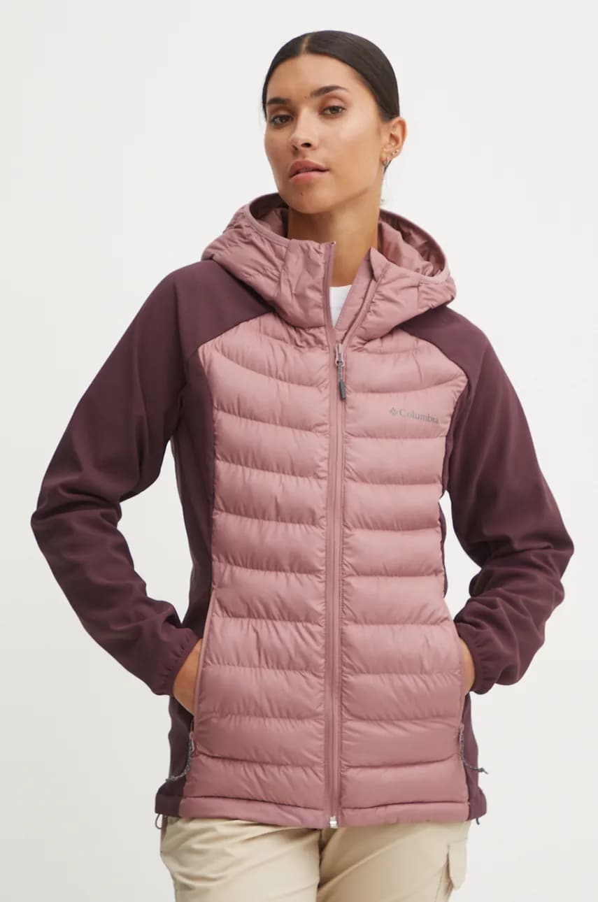 Columbia geaca sport Powder Lite Hybrid culoarea roz, 2089411 Columbia geaca sport Powder Lite Hybrid culoarea roz, 2089411