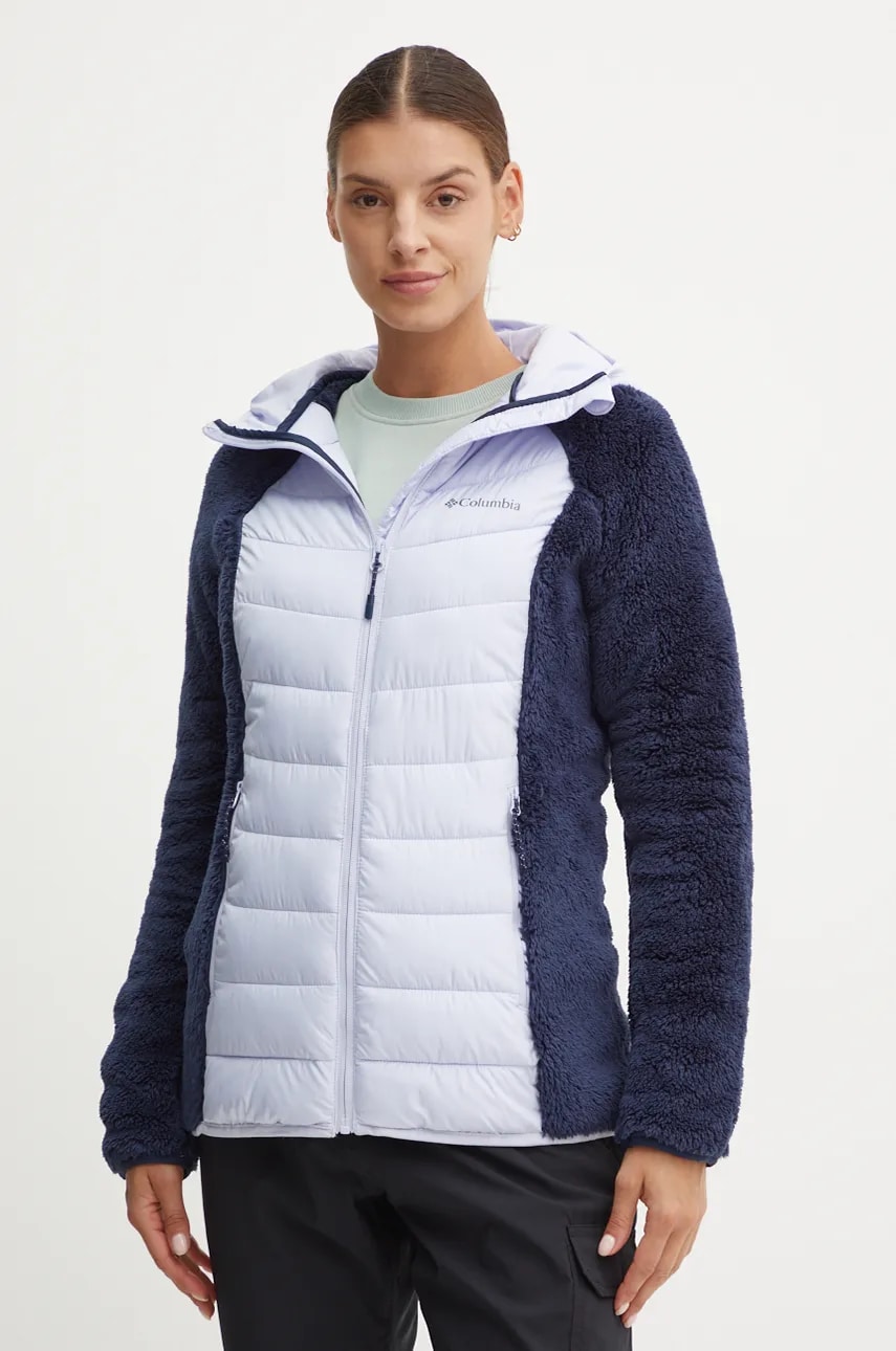 Columbia geaca sport Powder Lite Sherpa Hybrid culoarea violet, 2089521 Columbia geaca sport Powder Lite Sherpa Hybrid culoarea violet, 2089521