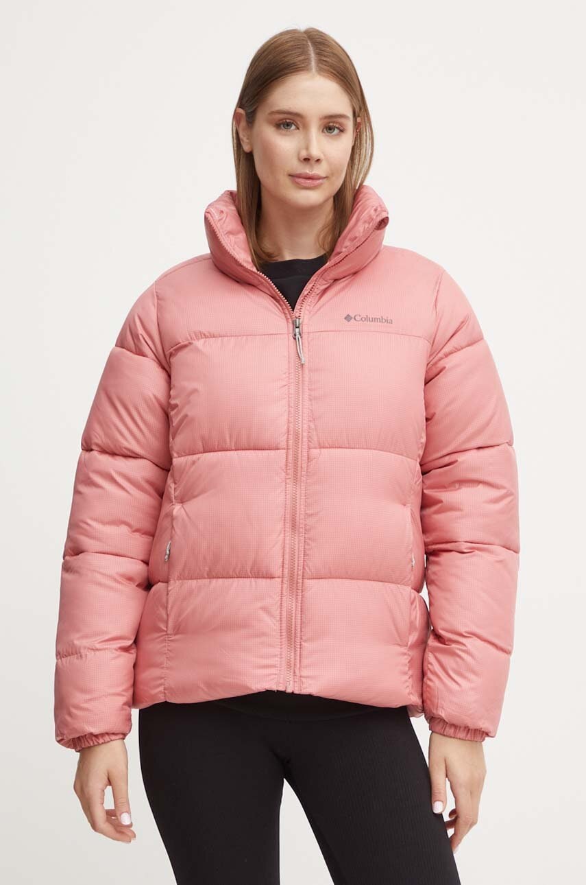 Columbia geaca Puffect femei, culoarea roz, de iarna, 2090291 Columbia geaca Puffect femei, culoarea roz, de iarna, 2090291