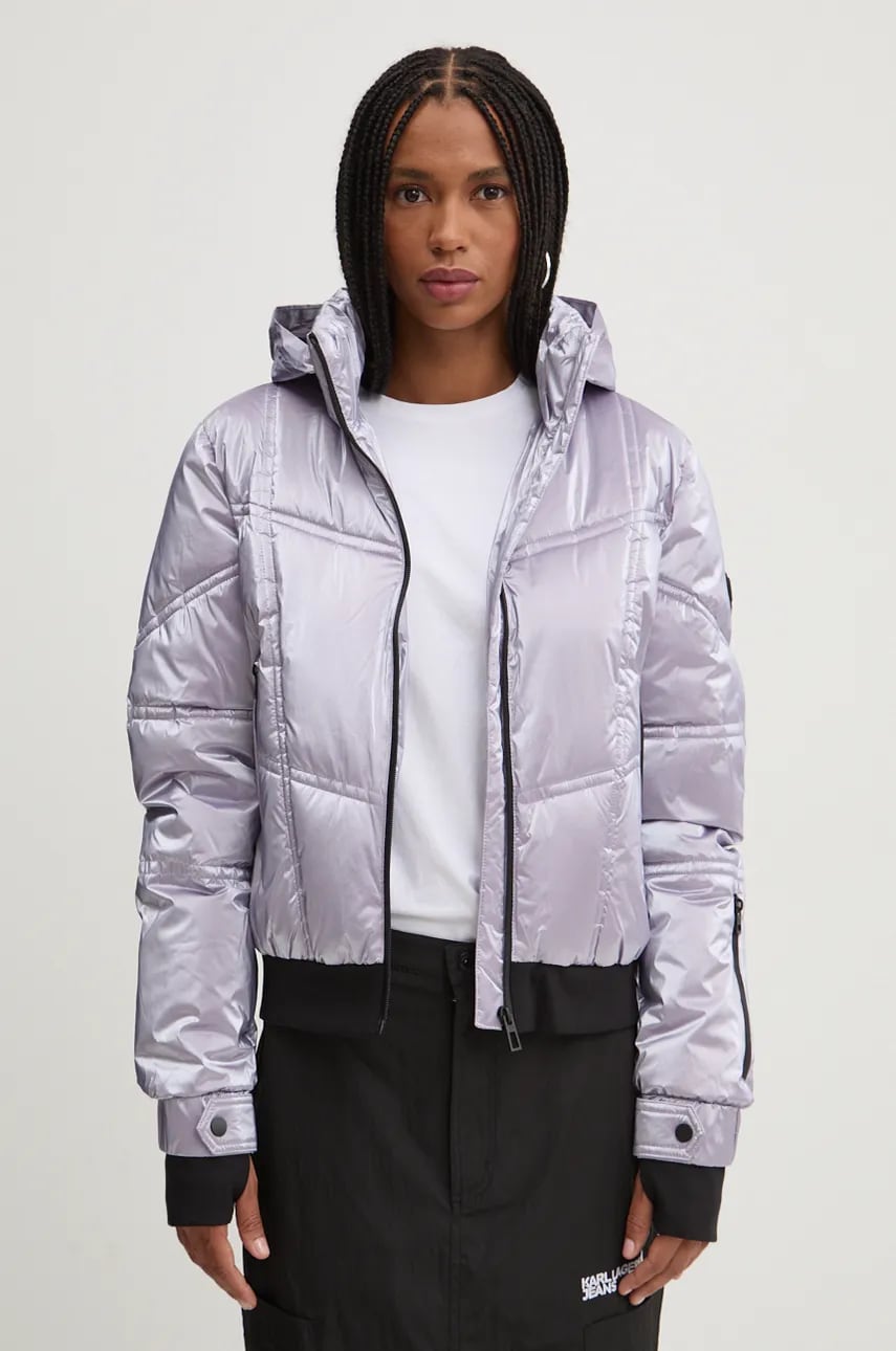 Desigual geaca OMSK femei, culoarea violet, de iarna, 24WWEWBY