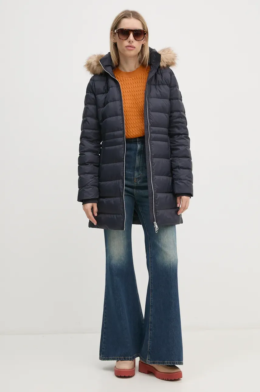 Пуховая куртка Tommy Hilfiger женская цвет синий зимняя WW0WW42742 Пуховая куртка Tommy Hilfiger женская цвет синий зимняя WW0WW42742