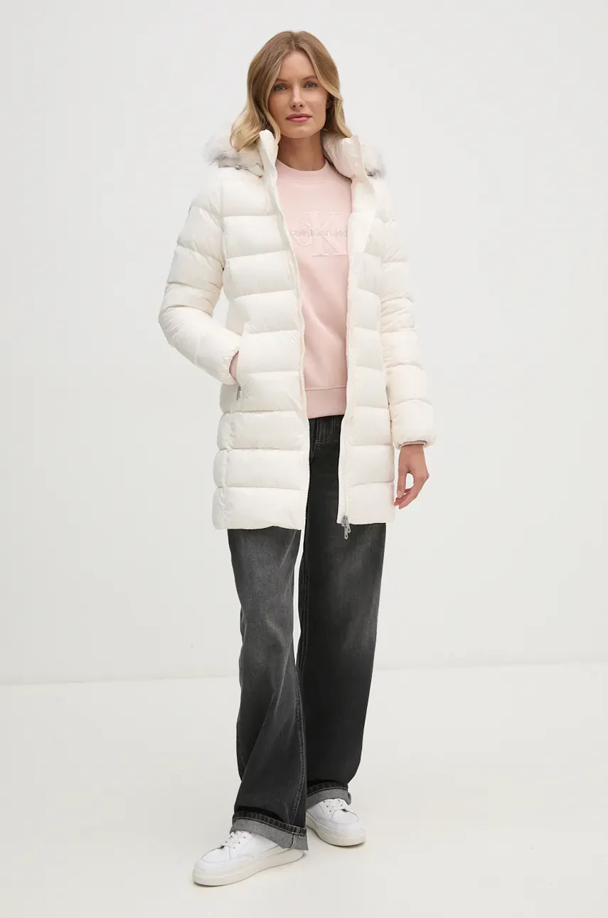 Пуховая куртка Tommy Hilfiger женская цвет бежевый зимняя WW0WW43122 Пуховая куртка Tommy Hilfiger женская цвет бежевый зимняя WW0WW43122