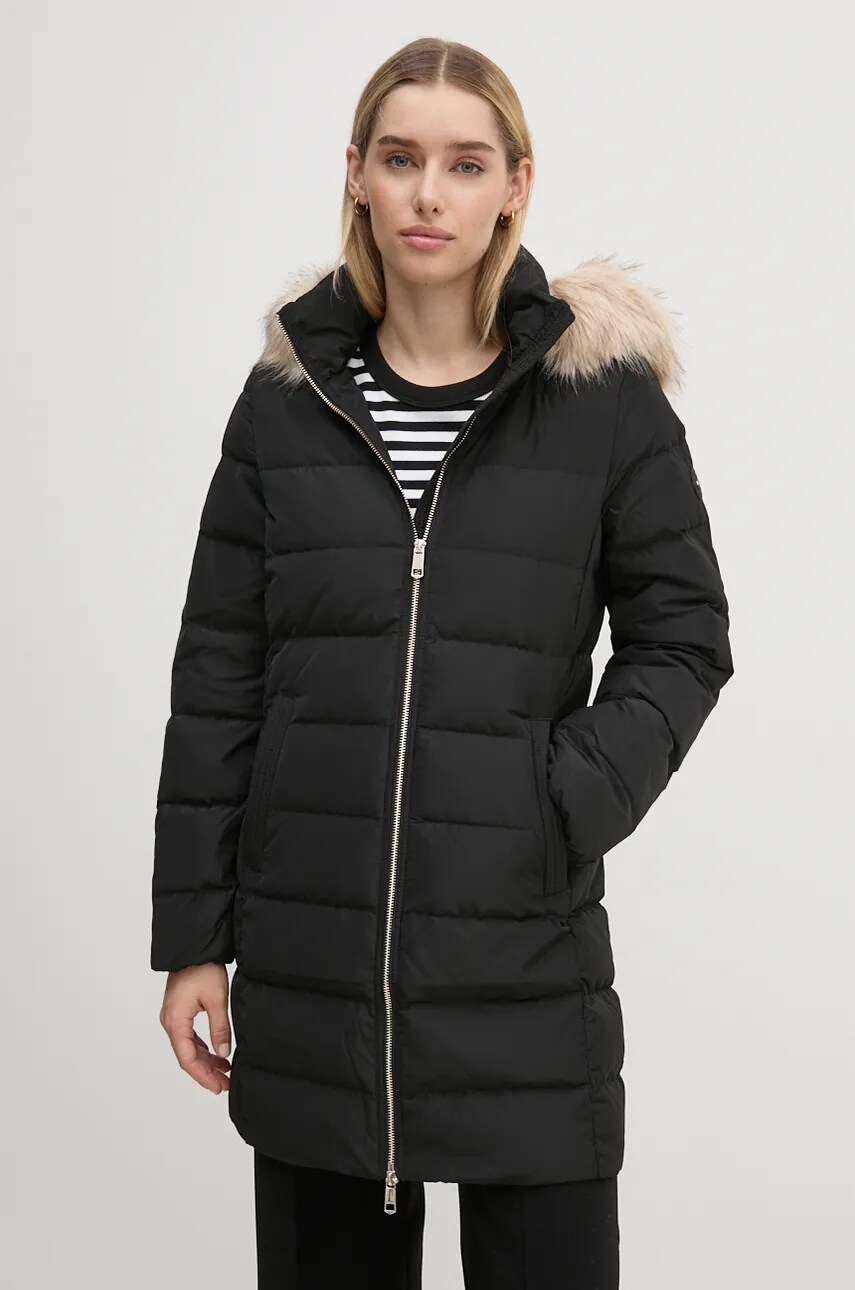 Levně Péřová bunda Tommy Hilfiger dámská, černá barva, zimní, WW0WW43234