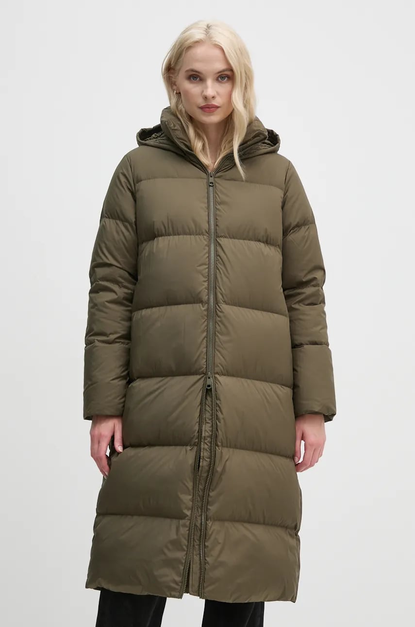 Levně Péřová bunda Tommy Hilfiger dámská, zelená barva, zimní, WW0WW43784