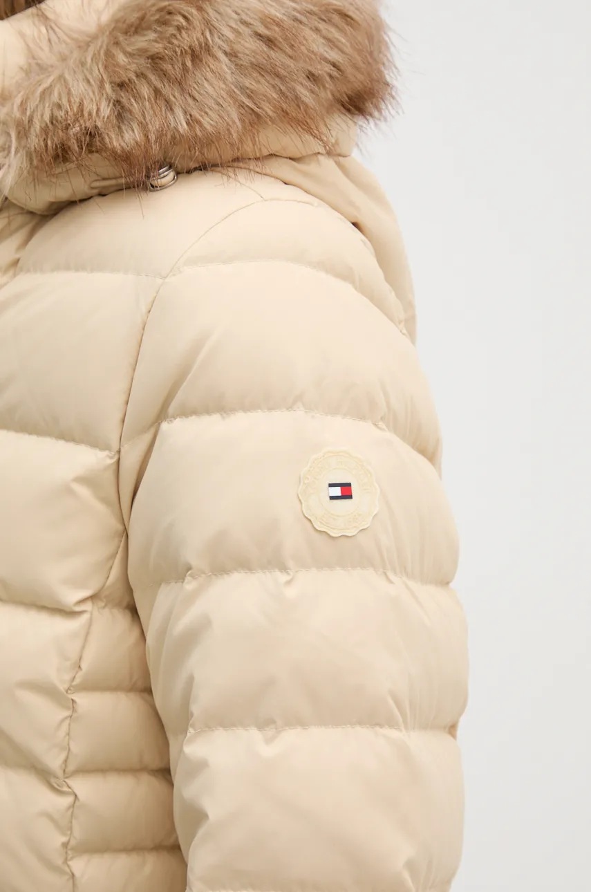Пухова куртка Tommy Hilfiger жіноча колір бежевий зимова WW0WW42741 