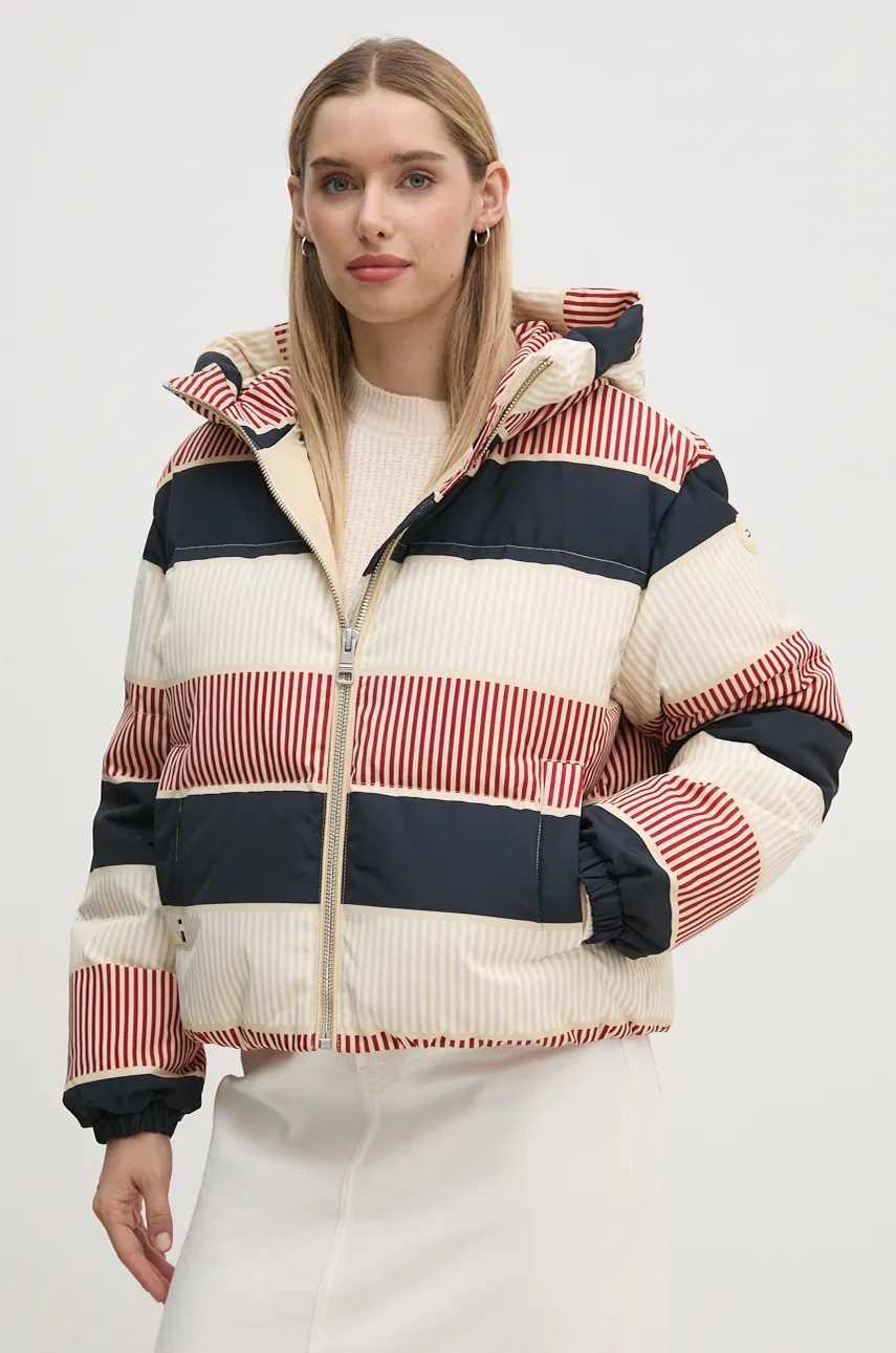 

Пухено яке Tommy Hilfiger зимен модел с уголемена кройка WW0WW43524, Многоцветен