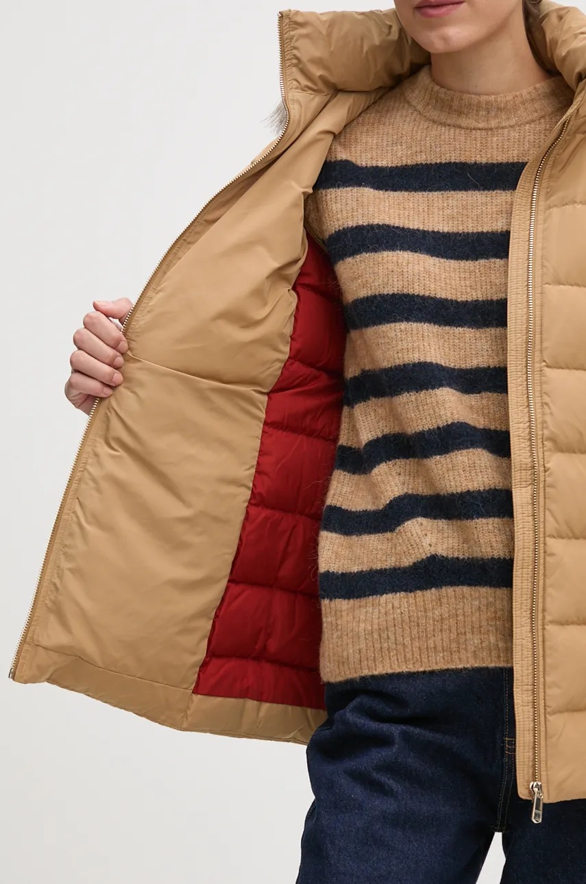 Куртка Tommy Hilfiger жіноча колір бежевий зимова WW0WW43600 