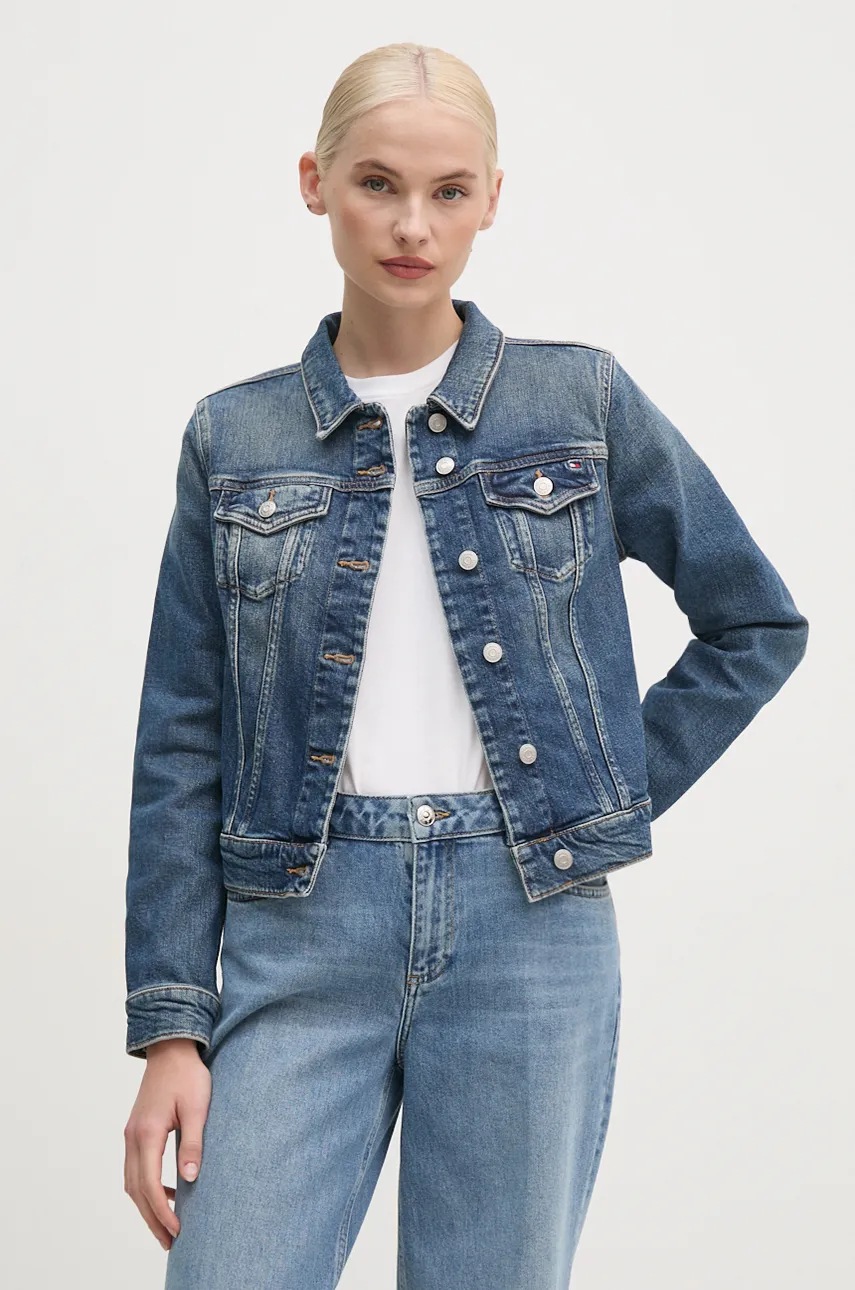 

Дънково яке Tommy Hilfiger в синьо преходен модел WW0WW44118, Син