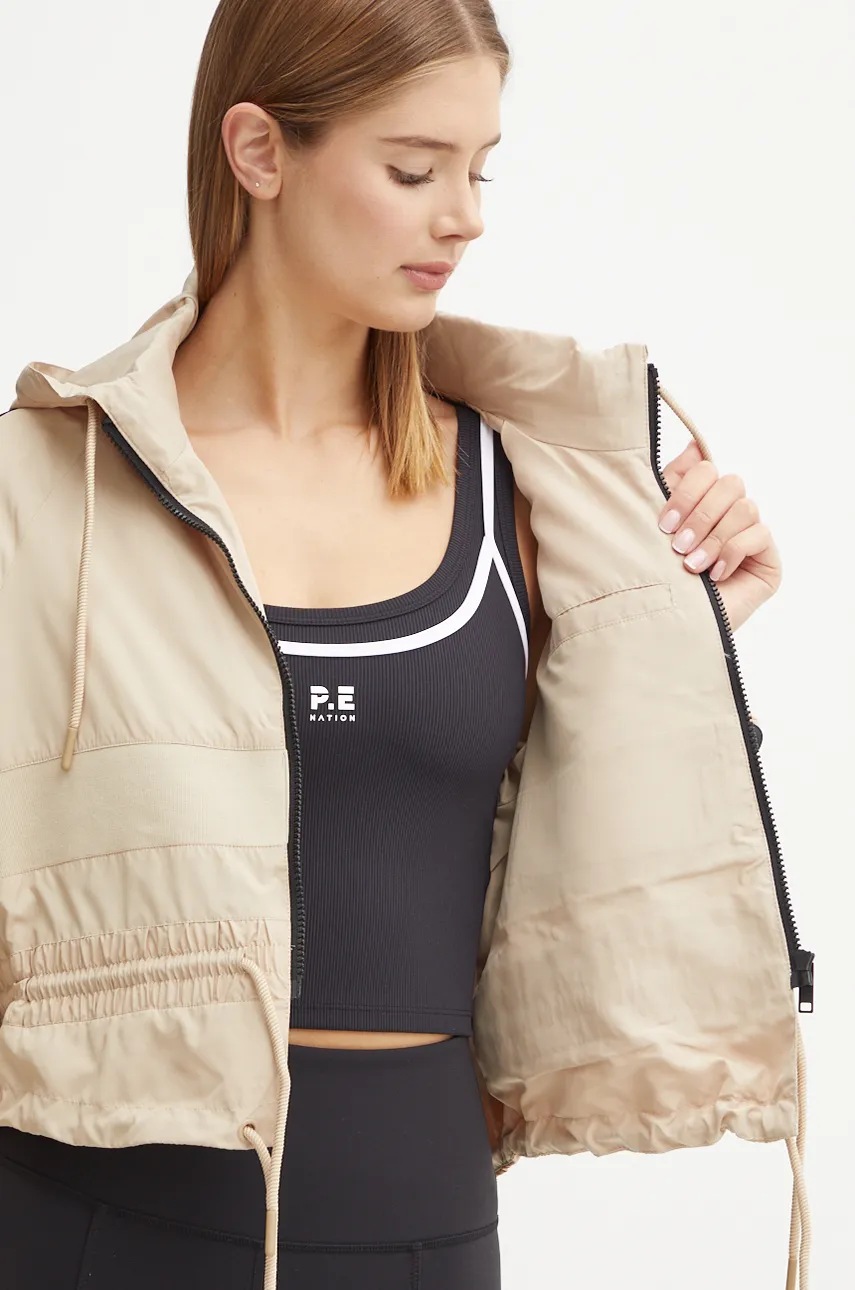 Σακάκι προπόνησης P.E Nation Cropped Man Down χρώμα: μπεζ, 243J341 φωτογραφία