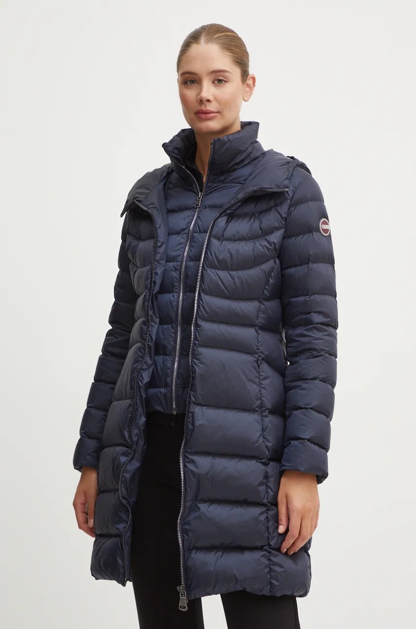 Colmar geaca de puf femei, culoarea albastru marin, de iarna, 2220.2YO