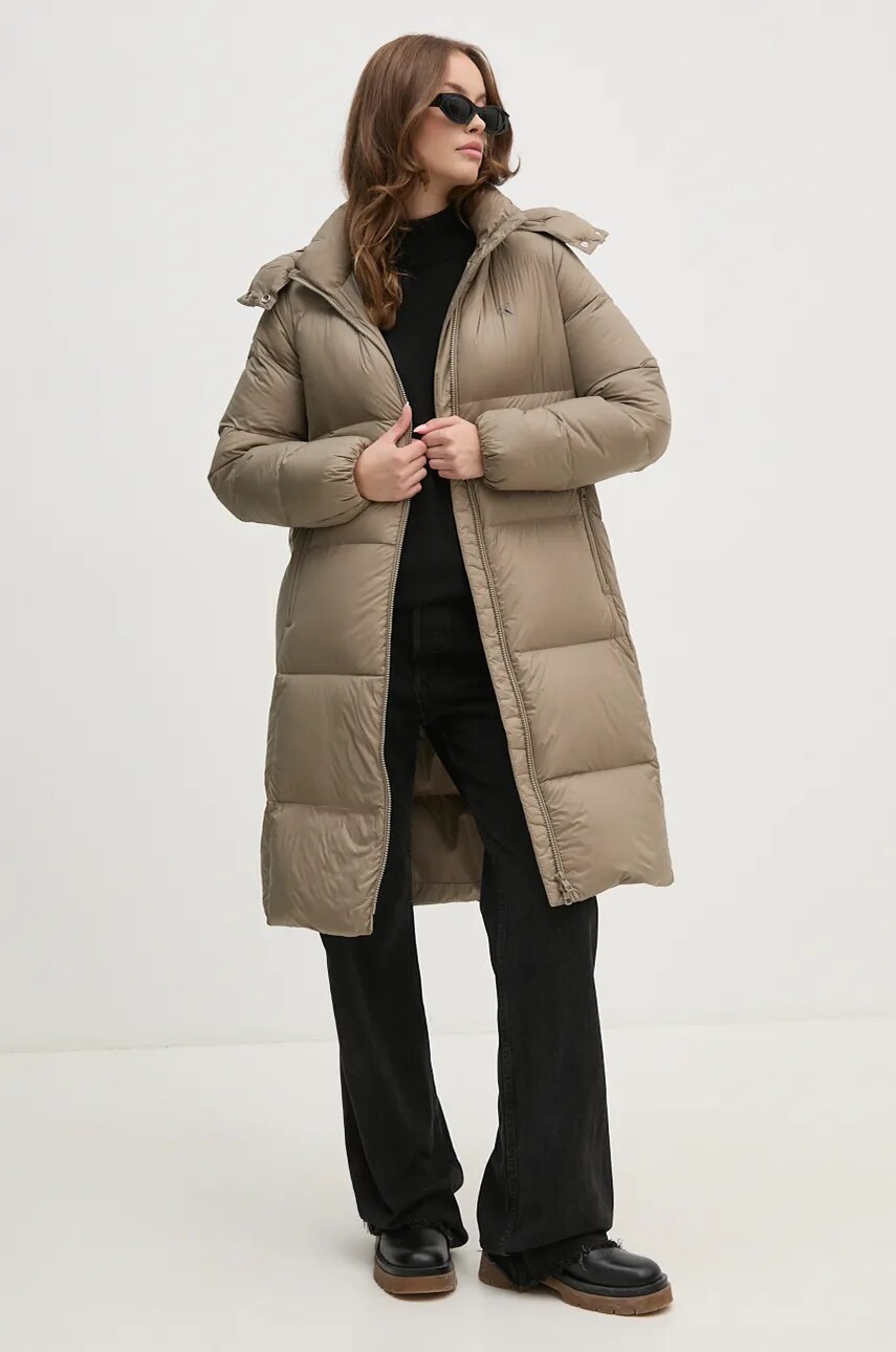 

Пухено яке Calvin Klein Jeans в зелено зимен модел J20J224109, Зелен