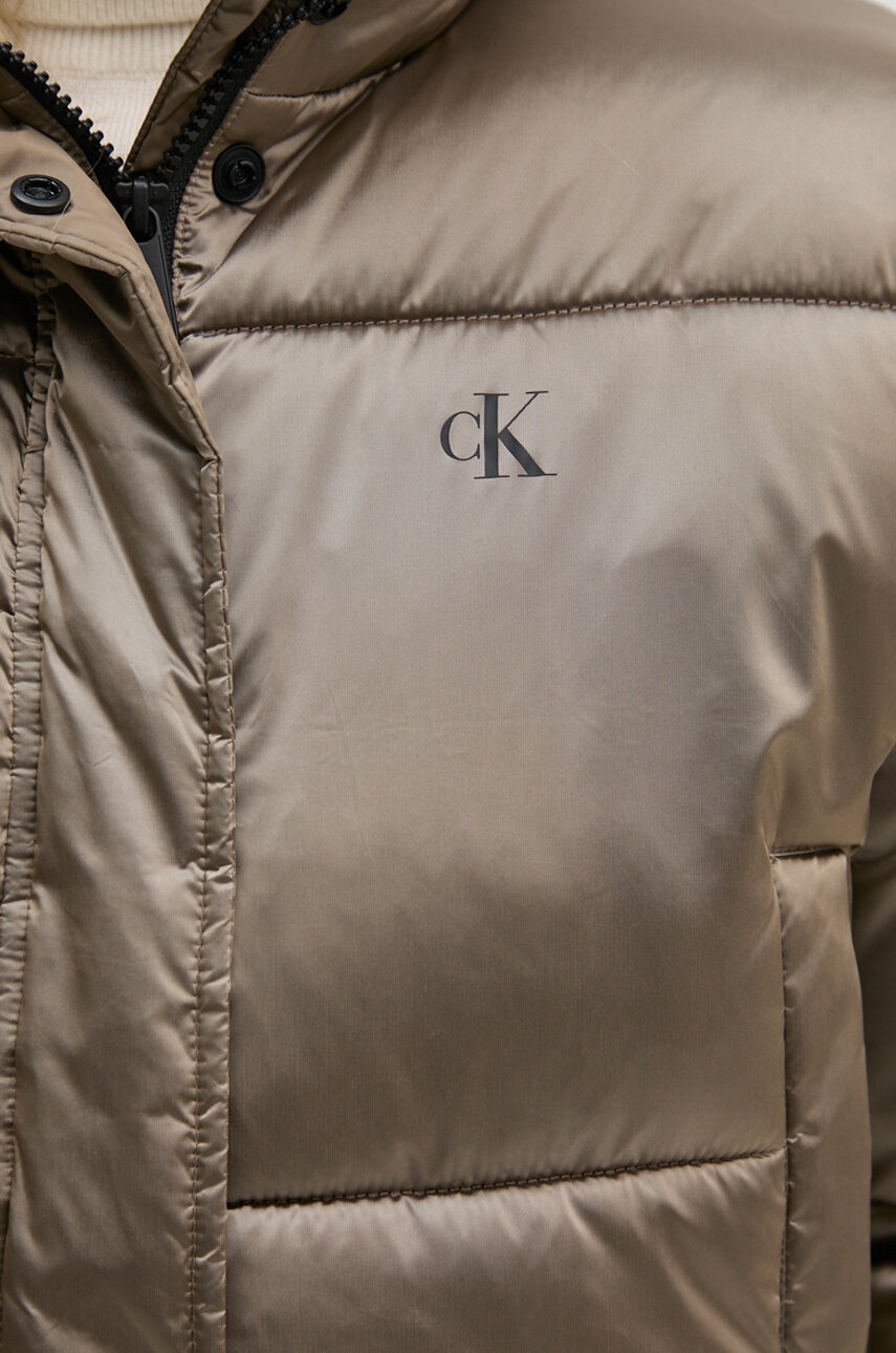 Куртка Calvin Klein Jeans жіноча колір сірий зимова oversize J20J224124 