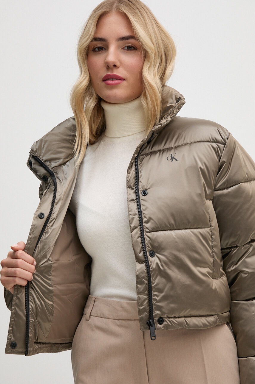 Куртка Calvin Klein Jeans жіноча колір сірий зимова oversize J20J224124 
