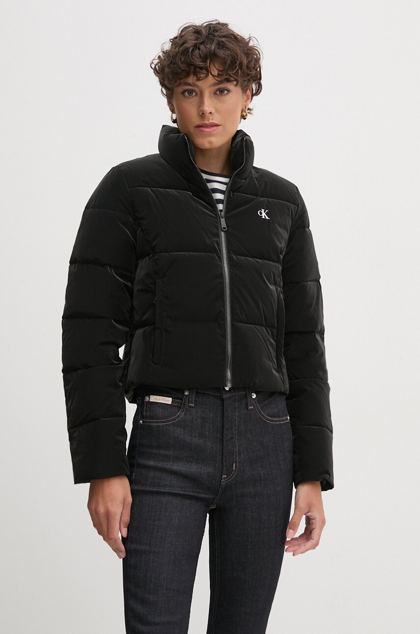 Levně Bunda Calvin Klein Jeans dámská, černá barva, zimní, J20J224428