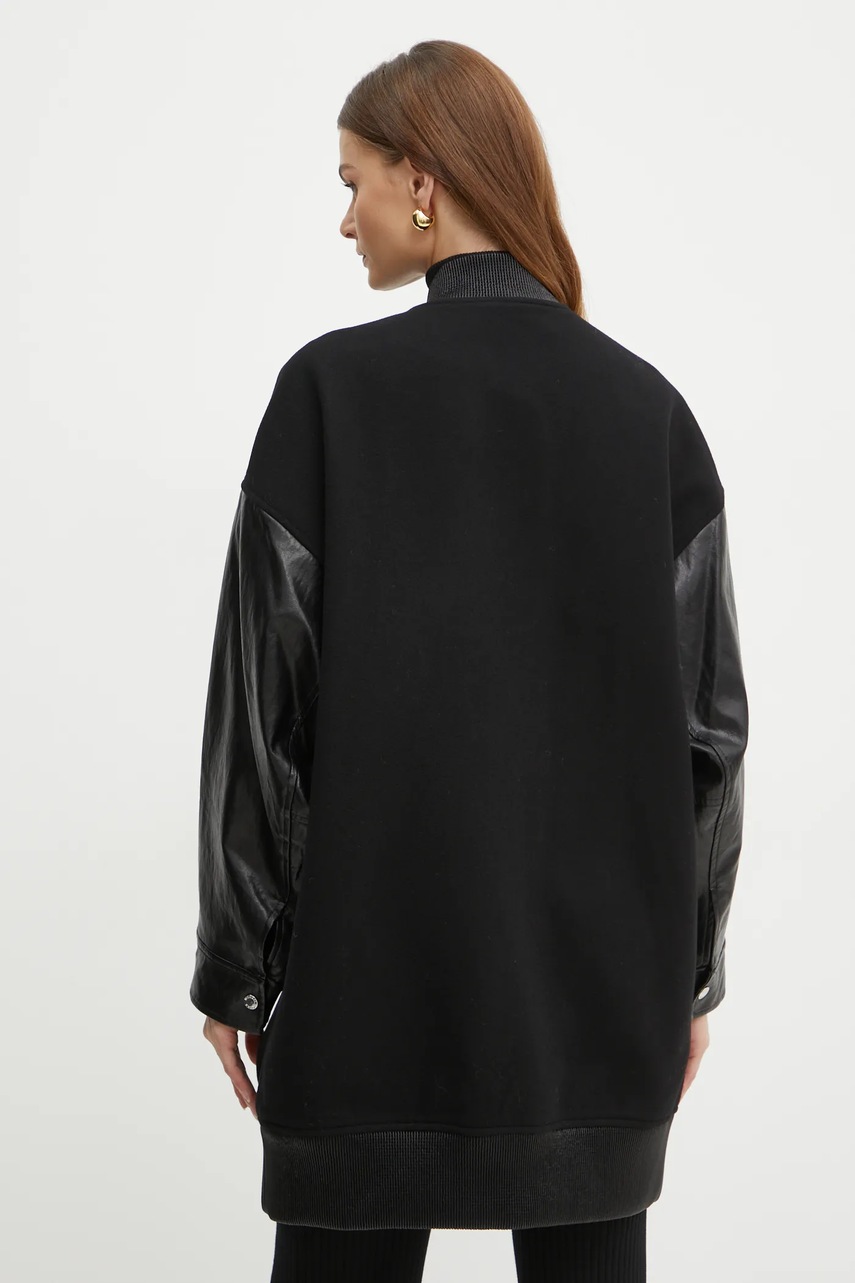 MICHAEL Michael Kors gyapjú bomber dzseki fekete, átmeneti, oversize, MF420FPBQA termék 2. képe