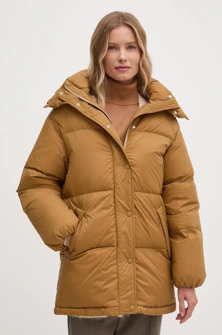 Gant geaca de puf femei, culoarea maro, de iarna, 4700347