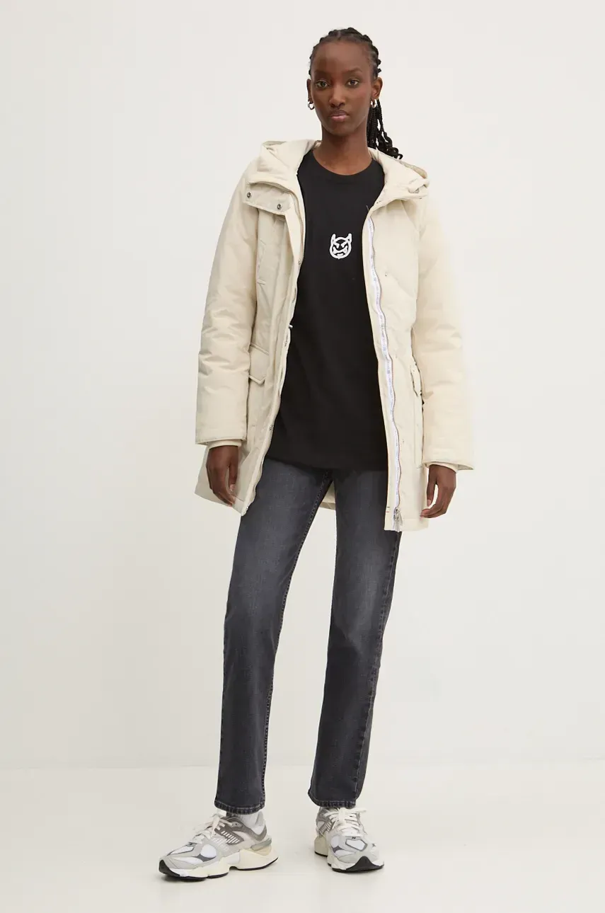 Куртка Tommy Jeans женская цвет бежевый зимняя DW0DW18866 Куртка Tommy Jeans женская цвет бежевый зимняя DW0DW18866