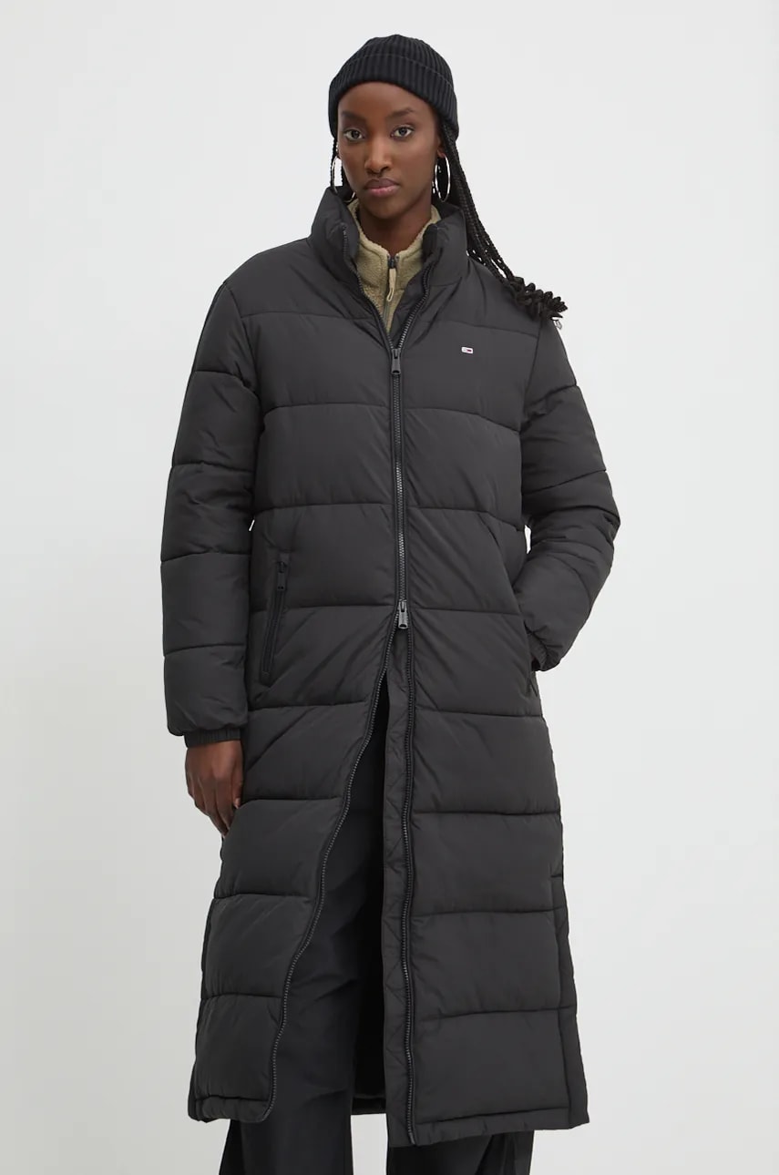 Tommy Jeans geaca femei, culoarea negru, de iarna, DW0DW19918 Tommy Jeans geaca femei, culoarea negru, de iarna, DW0DW19918