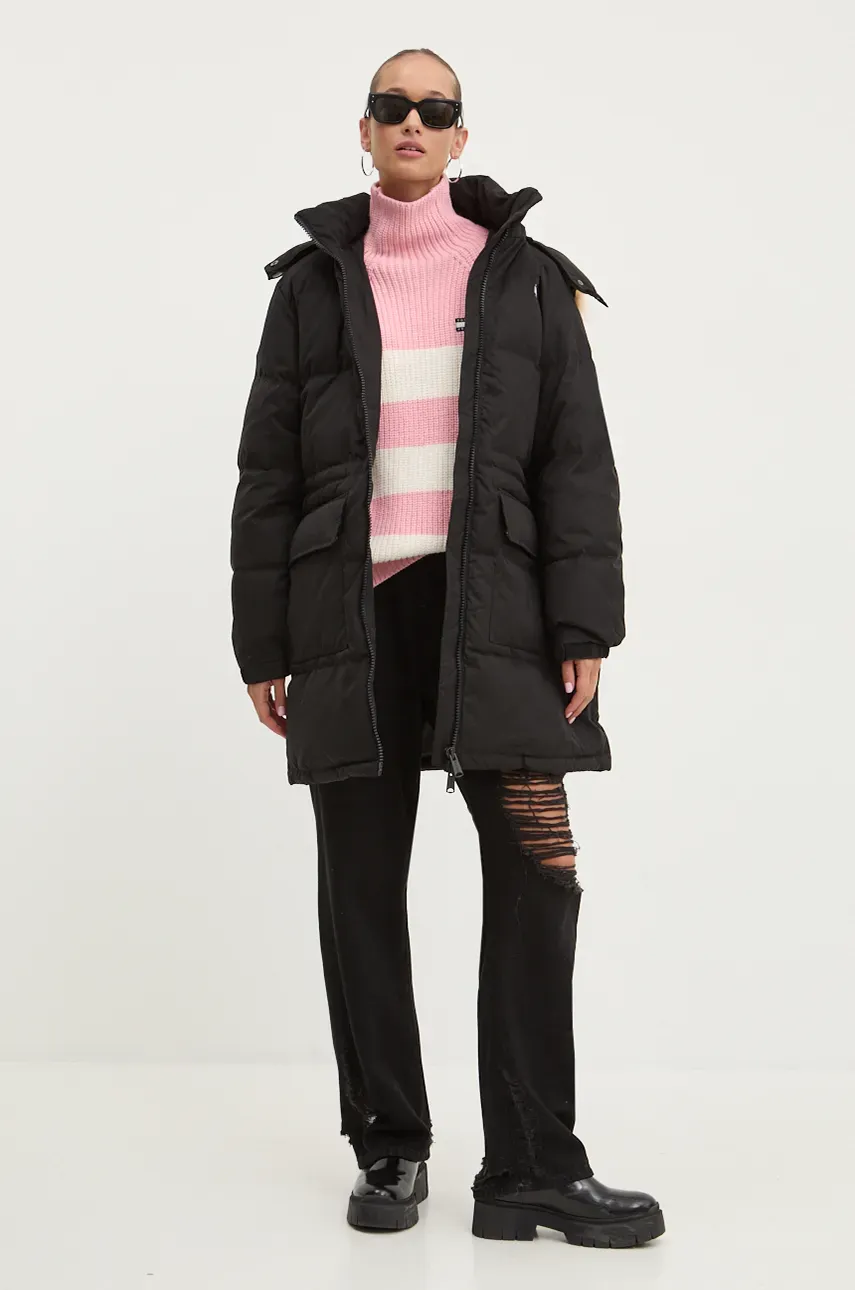 Пуховая куртка Tommy Jeans женская цвет чёрный зимняя DW0DW18821 Пуховая куртка Tommy Jeans женская цвет чёрный зимняя DW0DW18821