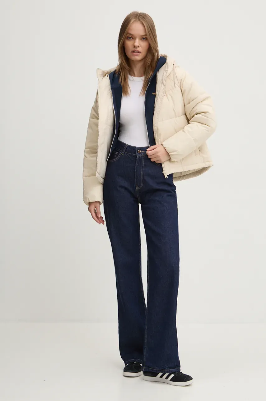 Куртка Tommy Jeans женская цвет бежевый переходная DW0DW18841 Куртка Tommy Jeans женская цвет бежевый переходная DW0DW18841