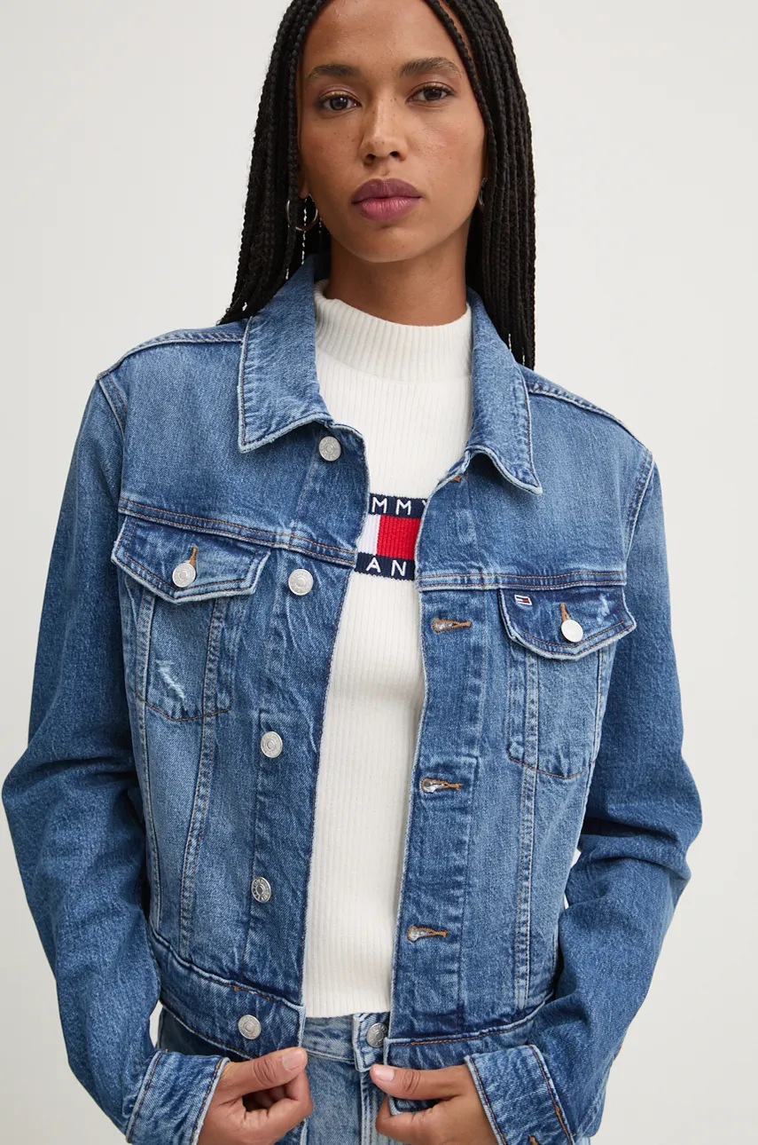 

Дънково яке Tommy Jeans в синьо преходен модел DW0DW19633, Син