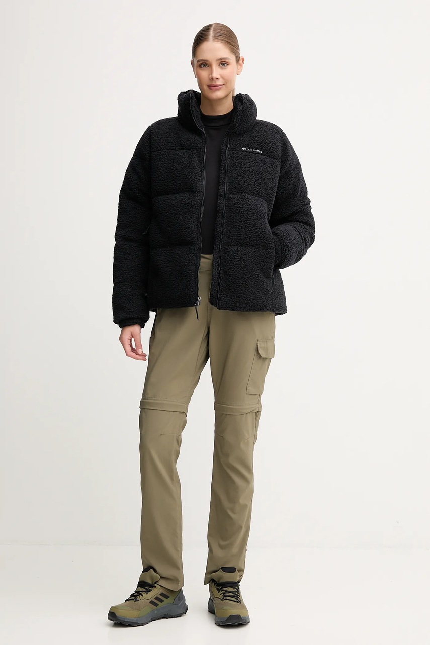 Куртка Columbia Puffect Sherpa женская цвет чёрный зимняя oversize 2089231