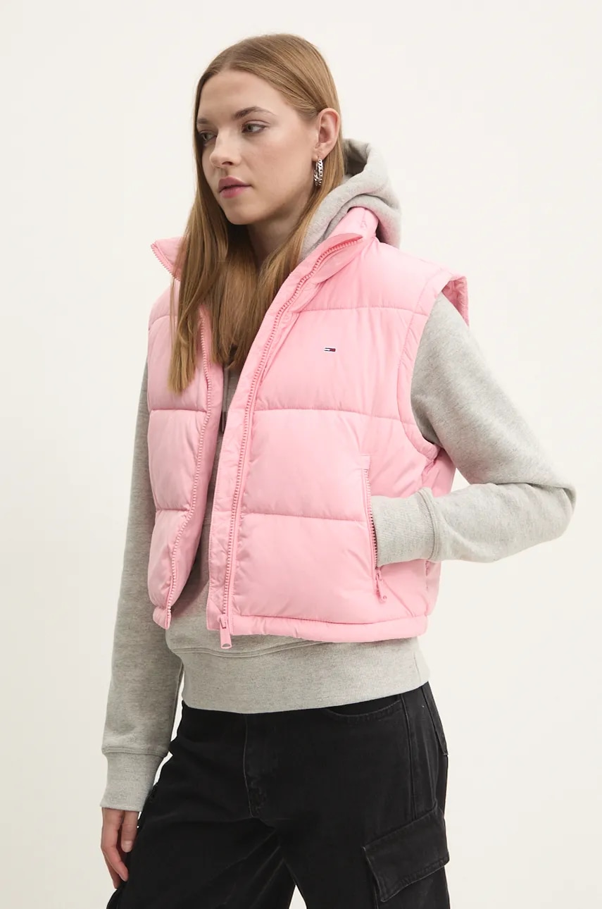 

Елек Tommy Jeans дамски в розово зимен модел DW0DW19696, Розов