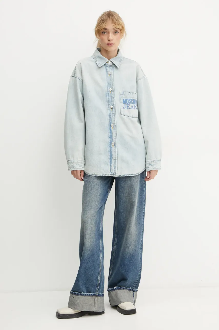 Джинсовая куртка Moschino Jeans женская переходная oversize A0508 8720 Джинсовая куртка Moschino Jeans женская переходная oversize A0508 8720