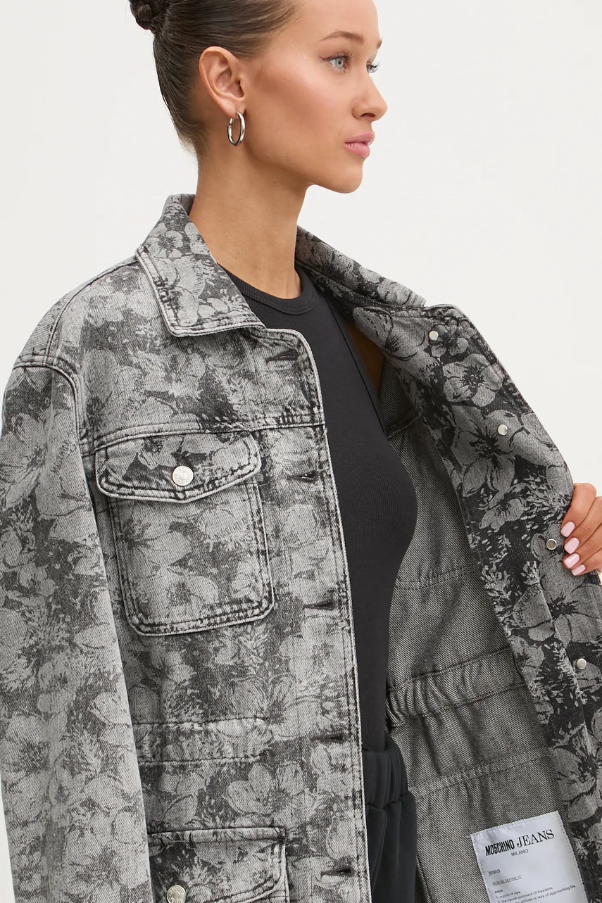 Μπουφάν Moschino Jeans χρώμα: γκρι, A0511 8722 φωτογραφία