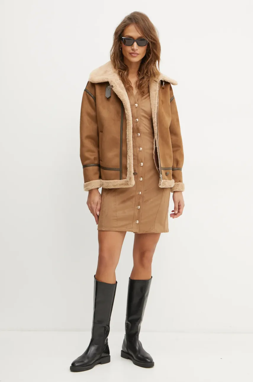 Куртка Morgan GROWN женская цвет коричневый переходная oversize GROWN Куртка Morgan GROWN женская цвет коричневый переходная oversize GROWN