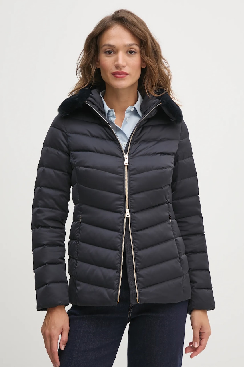 Geox geaca de puf femei, culoarea albastru marin, de iarna, W4626T-T3122-F1624