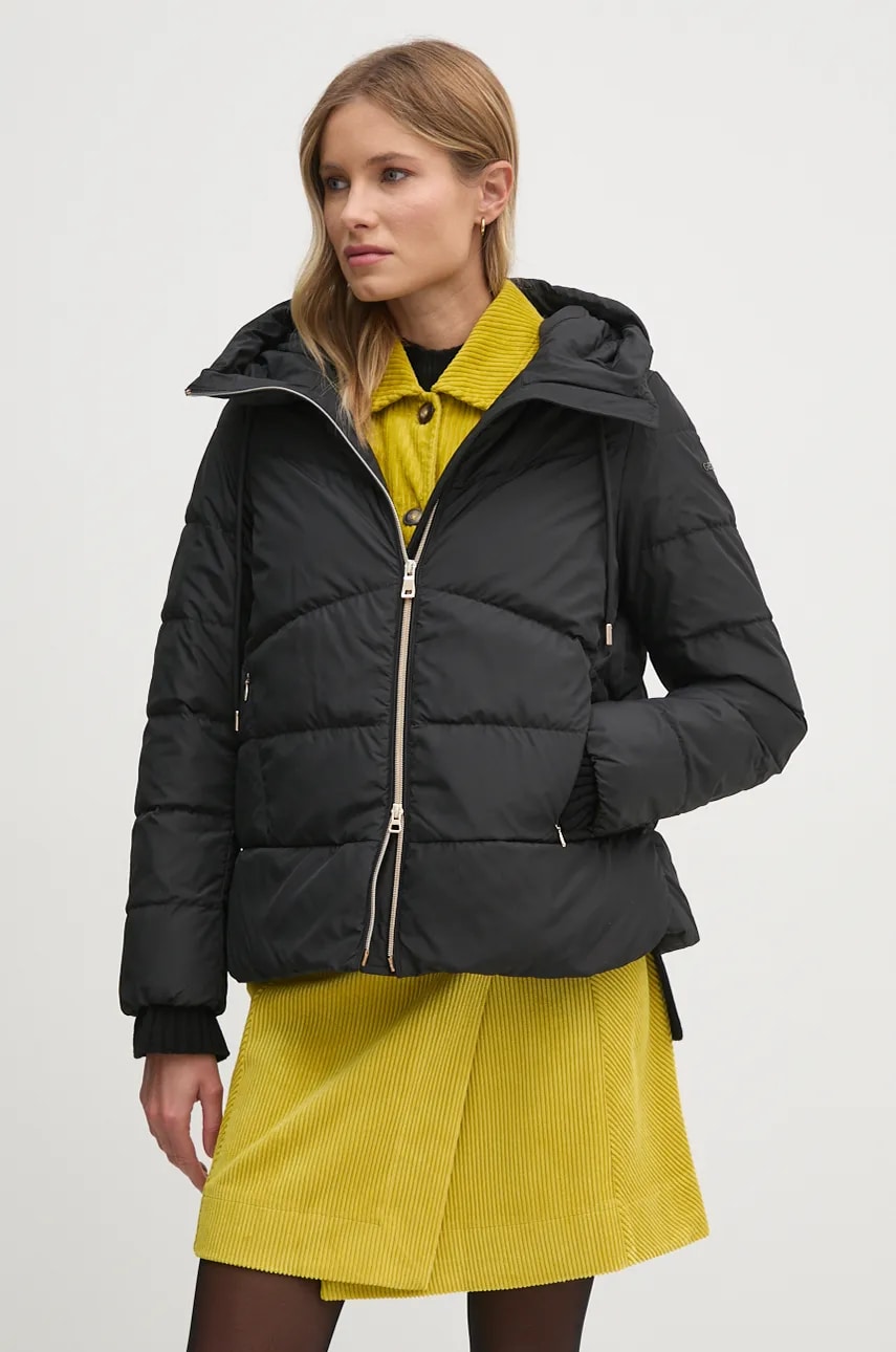 Geox geaca de puf femei, culoarea negru, de iarna, W4626C-T3152-F9000