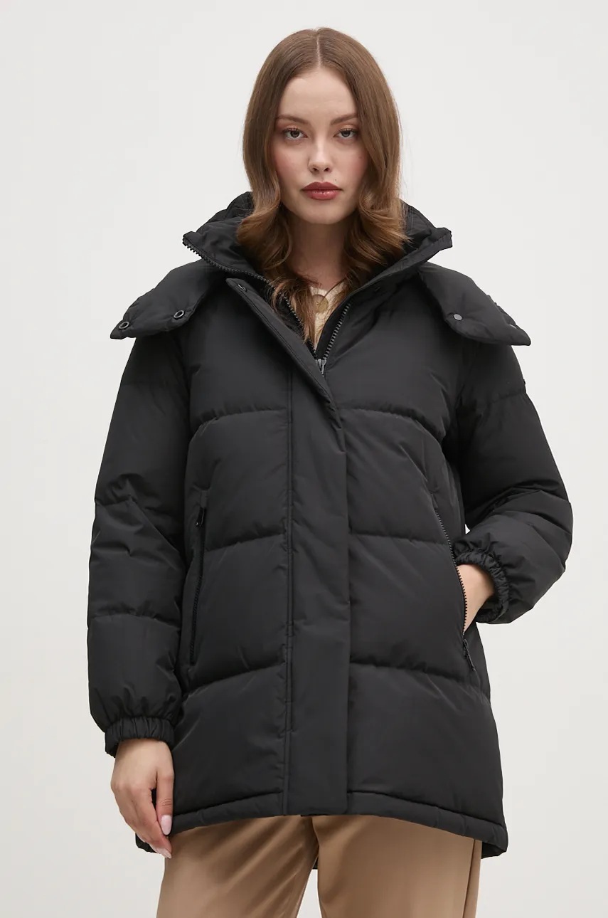Geox geaca de puf femei, culoarea negru, de iarna, W4625Q-T3155-F9000