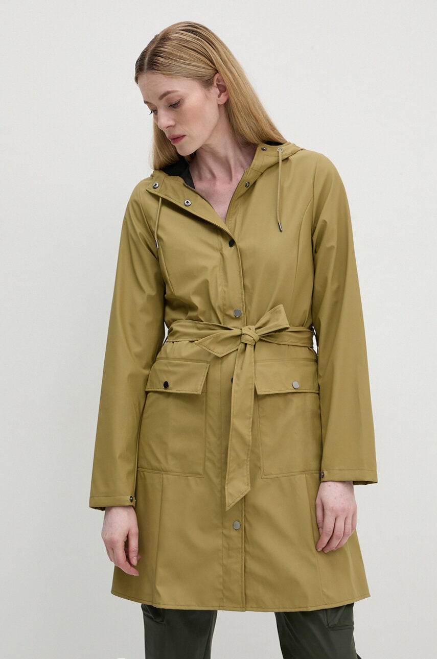 Rains geaca Curve Jacket W3 femei, culoarea verde, de tranzitie, 18130-44