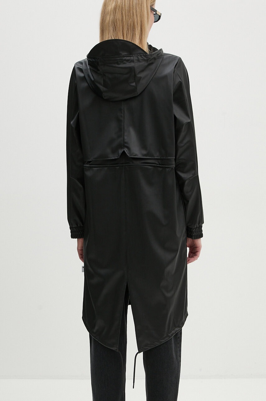 Rains parka String W Parka W3 női, fekete, átmeneti, 18550-84 termék 2. képe