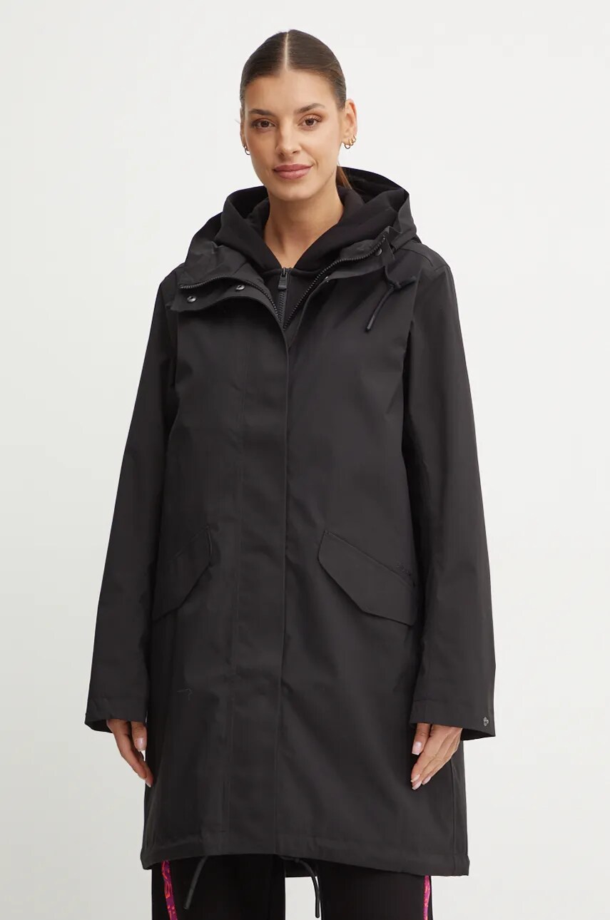 Didriksons geaca ANNABELL femei, culoarea negru, de tranzitie, 505601