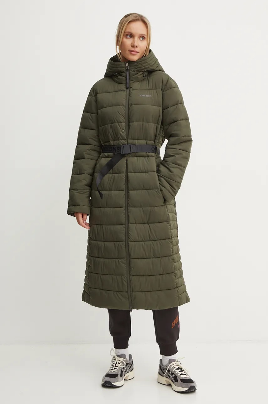Didriksons geaca KLEO femei, culoarea verde, de iarna, 505404