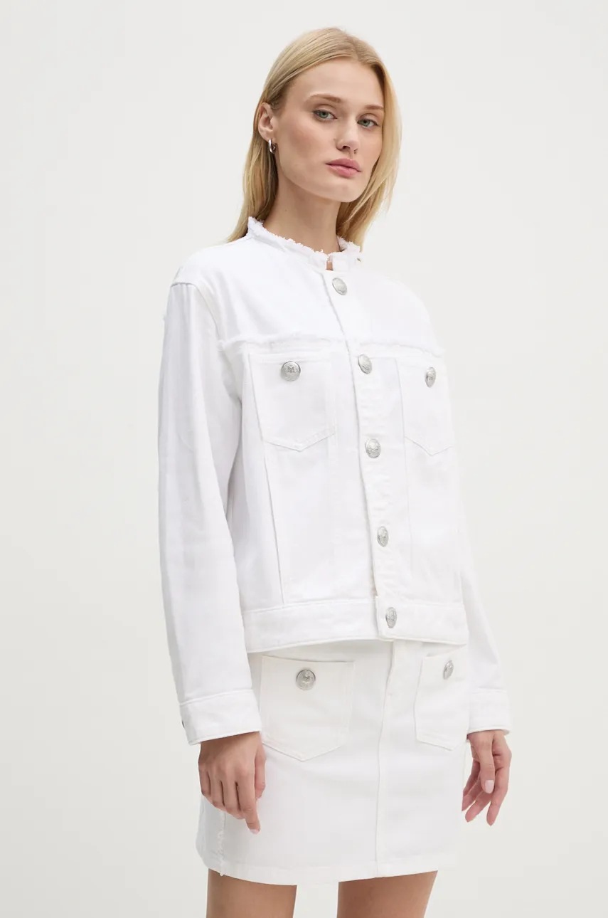 ZADIG&VOLTAIRE geacă din denim femei, culoarea alb, de tranziție, WWOW00643