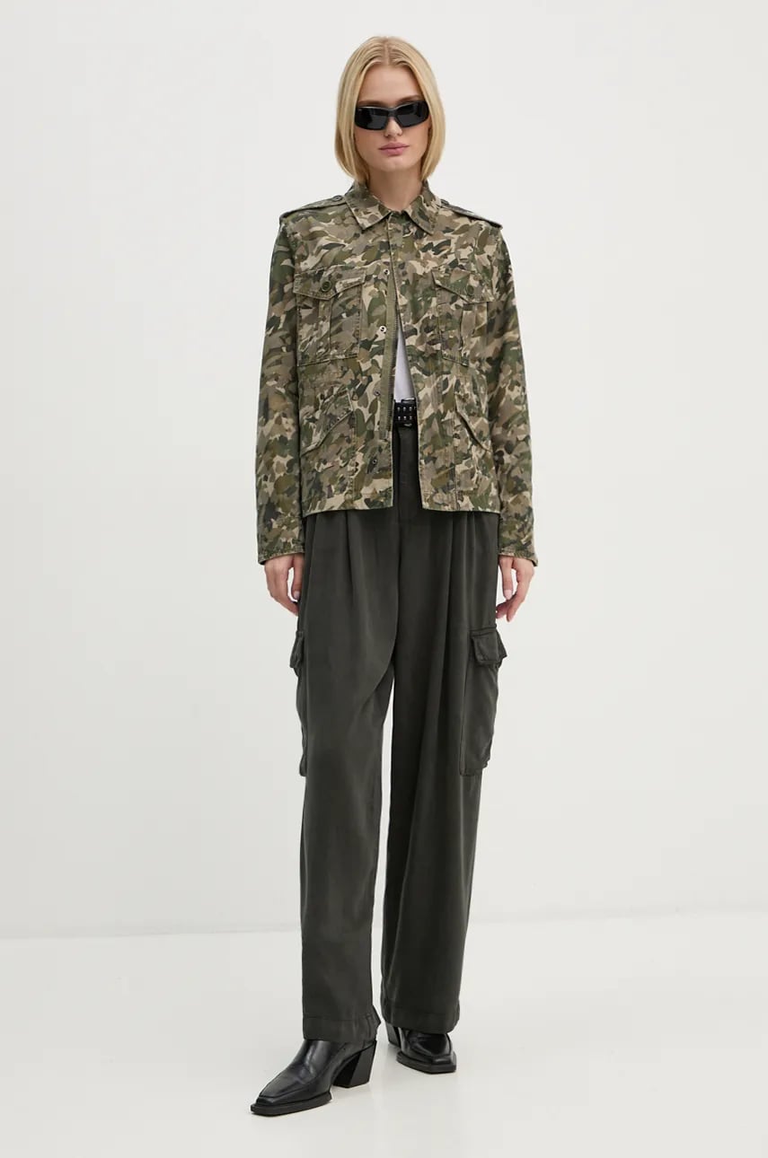 Хлопковая куртка ZADIG&VOLTAIRE цвет зелёный переходная WWOW00647 Хлопковая куртка ZADIG&VOLTAIRE цвет зелёный переходная WWOW00647