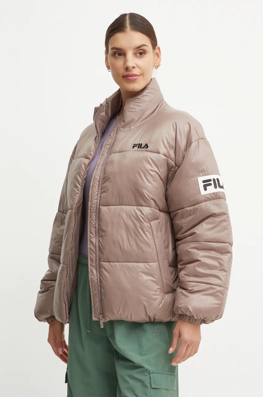 Fila geaca Lepe femei, culoarea maro, de iarna, oversize, FAW0904