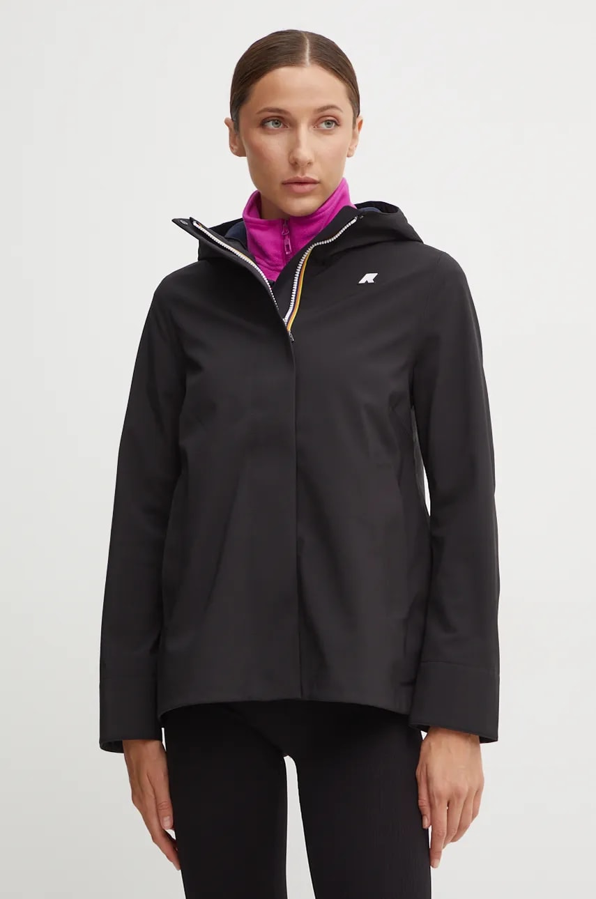 K-Way geaca femei, culoarea negru, de tranzitie, K21488W K-Way geaca femei, culoarea negru, de tranzitie, K21488W