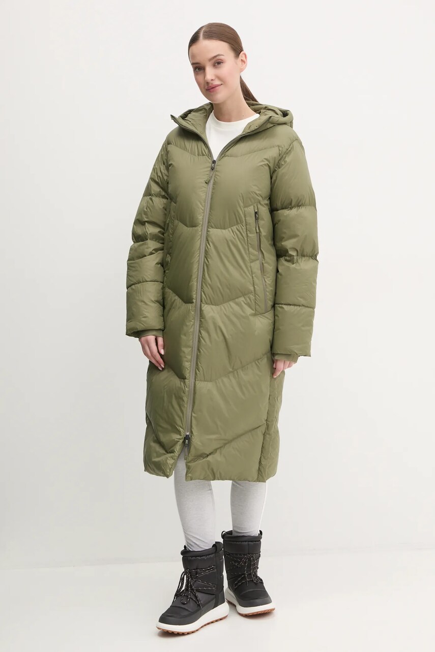 Burton geaca de puf femei, culoarea verde, de iarna, 243281